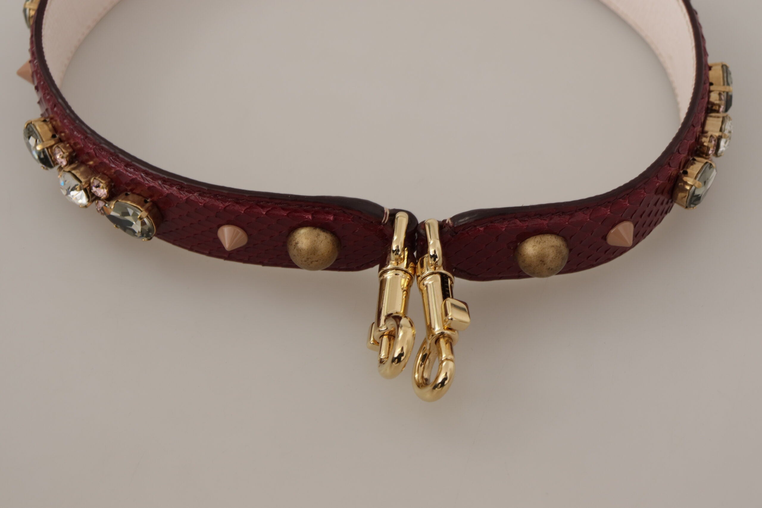 Dolce & Gabbana Dolce & Gabbana Bordeaux Leather Crystals Bag Shoulder Women's Strap