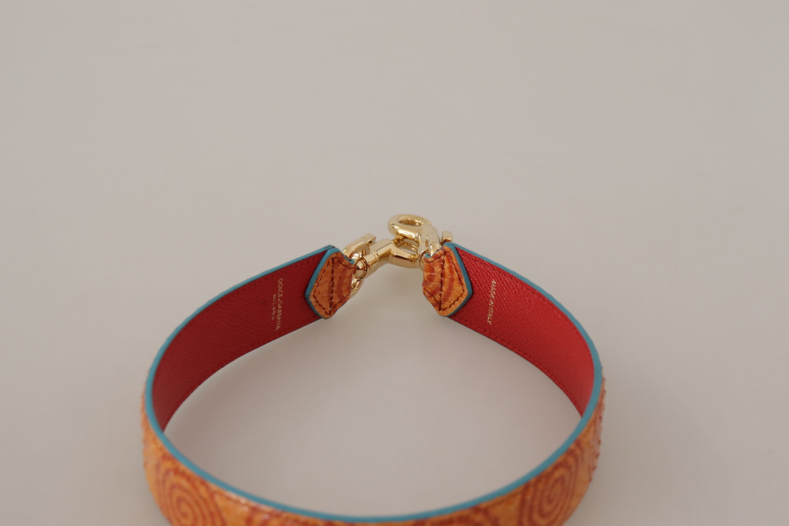 Dolce & Gabbana Dolce & Gabbana Orange Leather Swirl Print Bag Shoulder Women's Strap