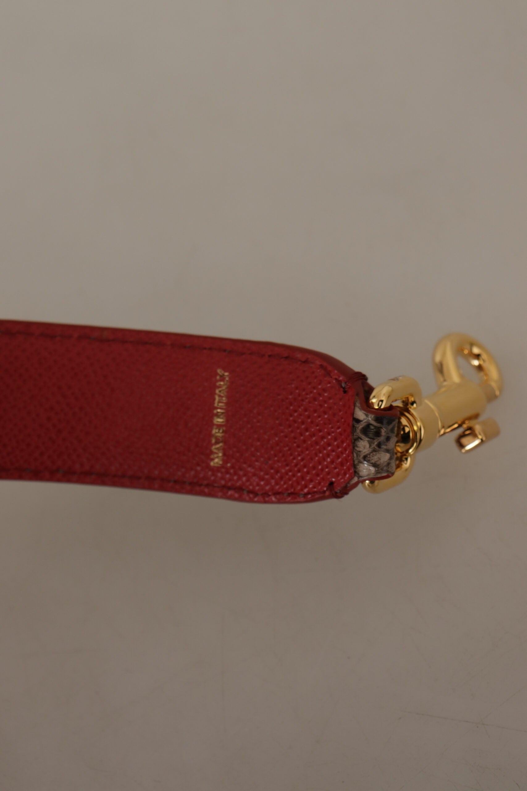 Dolce & Gabbana Dolce & Gabbana Brown Python Leather Studded Shoulder Women's Strap