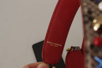 Dolce & Gabbana Dolce & Gabbana Brown Python Leather Studded Shoulder Women's Strap