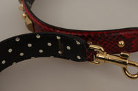 Dolce & Gabbana Dolce & Gabbana Red Python Leather Crystals Reversible Shoulder Women's Strap