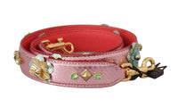 Dolce & Gabbana Dolce & Gabbana Metallic Pink Leather Studded Shoulder Women's Strap