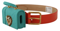 Dolce & Gabbana Dolce & Gabbana Orange Leather Devotion Heart Micro Bag Headphones Women's Belt