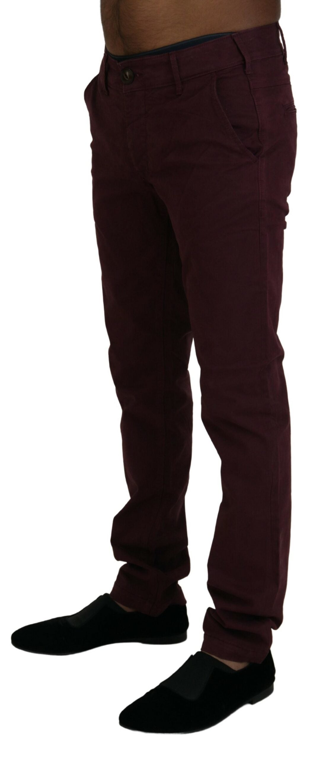 CYCLE CYCLE Elegant Maroon Casual Skinny Men's Pants