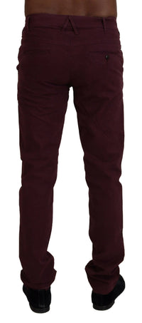 CYCLE CYCLE Elegant Maroon Casual Skinny Men's Pants