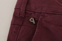 CYCLE CYCLE Elegant Maroon Casual Skinny Men's Pants