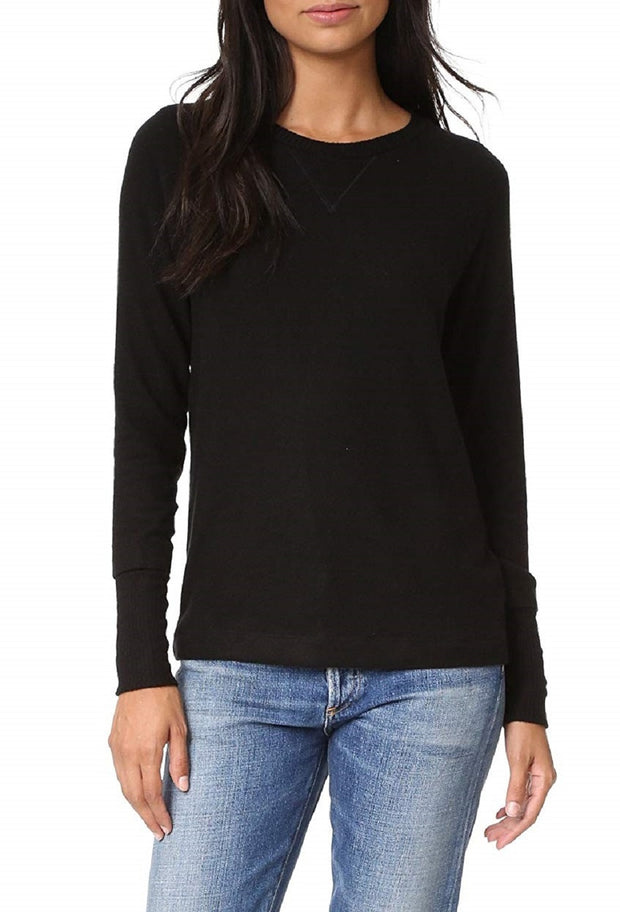 Three Dots Women's Shala Brushed Sweater, Black