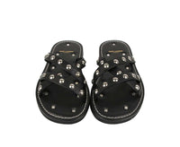 Saint Laurent Saint Laurent Men's Black Leather Sandal With Silver Studs (39 EU / 6 US)