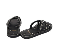 Saint Laurent Saint Laurent Men's Black Leather Sandal With Silver Studs (39 EU / 6 US)