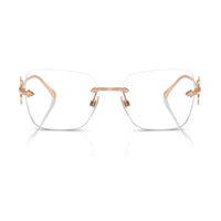Ralph Lauren Ralph Lauren Eyeglasses Butterfly Rimless, Semi Bright Silver Frame and Clear Demo Lenses Lens RL51309316