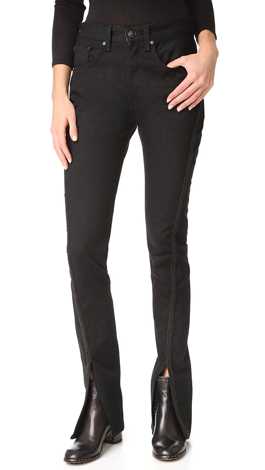 Rag & Bone Women's Regalia Black High Rise Jeans 24 Black