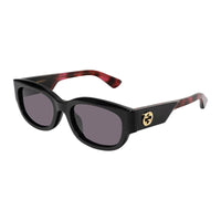 Gucci Sunglasses Square Full Rim, Black/Havana Frame and Violet Lens GG1667SK003