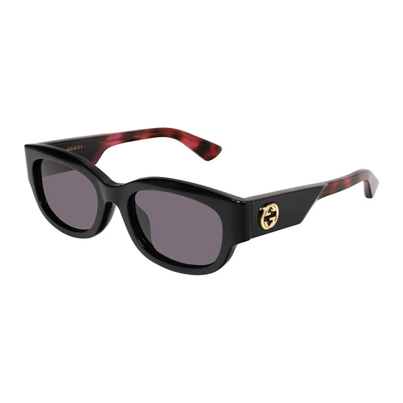 Gucci Sunglasses Square Full Rim, Black/Havana Frame and Violet Lens GG1667SK003