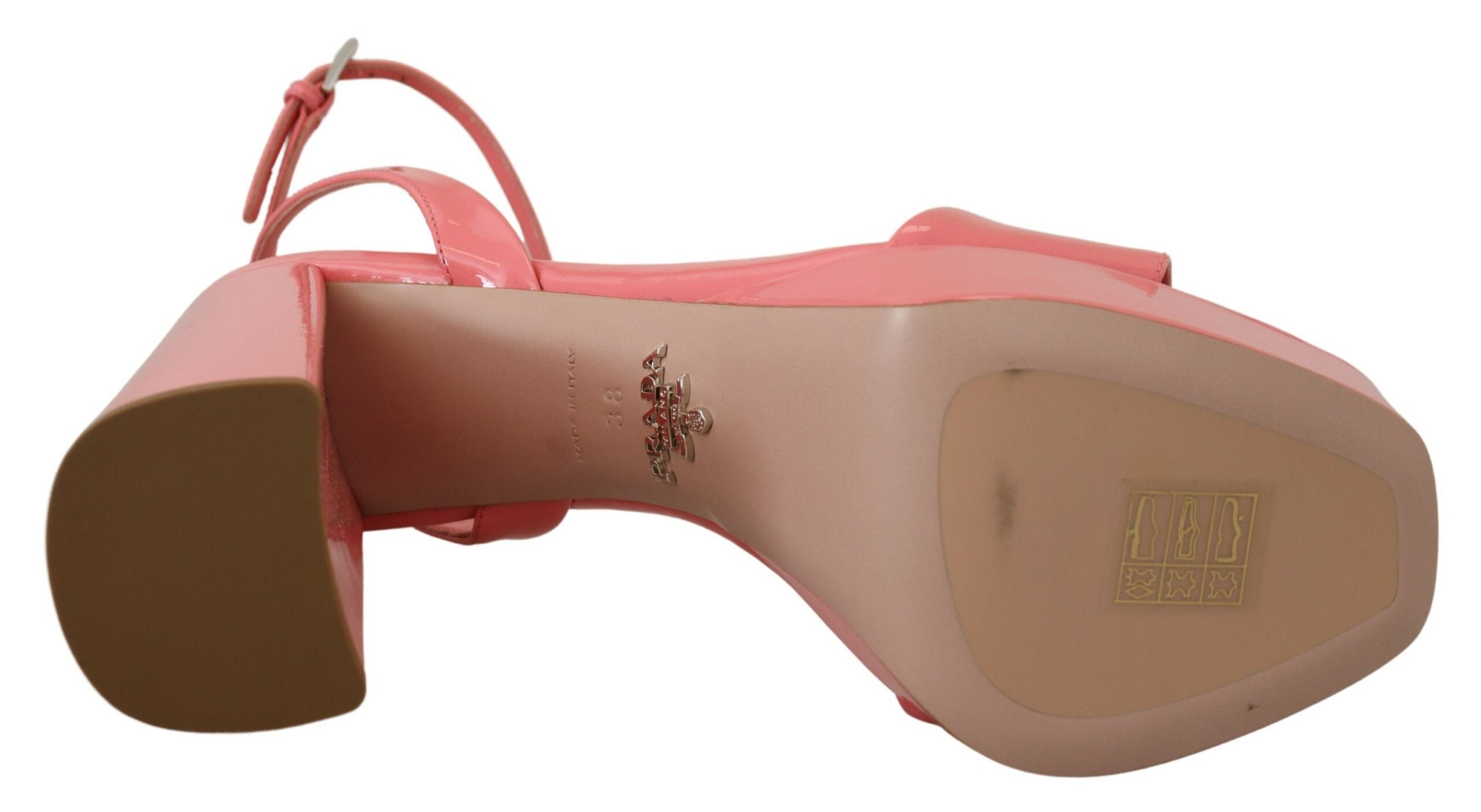 Prada Chic Pink Patent Leather Platform Women's Sandals