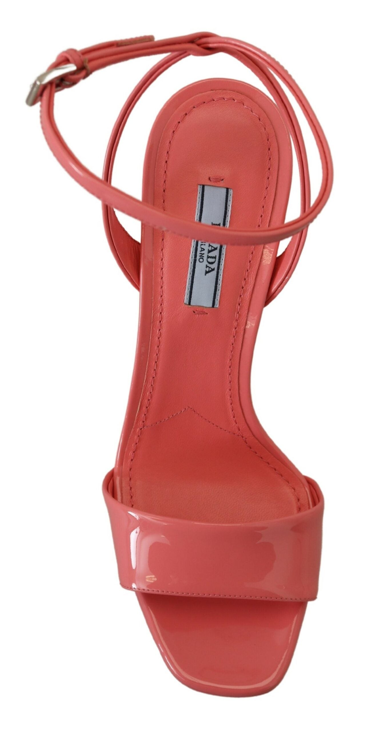 Prada Chic Pink Patent Leather Platform Women's Sandals