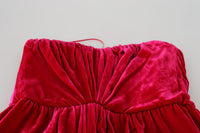 Dolce & Gabbana Pink Viscose Stretch Strapless A-line Women's Dress