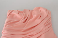 Dolce & Gabbana Pink Silk Stretch Strapless Sheath Women's Dress