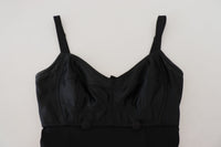 Dolce & Gabbana Black Fit Wool Stretch Sheath Mini Women's Dress