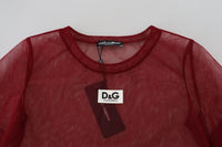 Dolce & Gabbana Maroon Nylon Two Layer Shift Mini Women's Dress