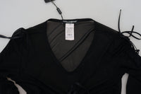 Dolce & Gabbana Black Viscose Bodycon Sheath Midi Women's Dress
