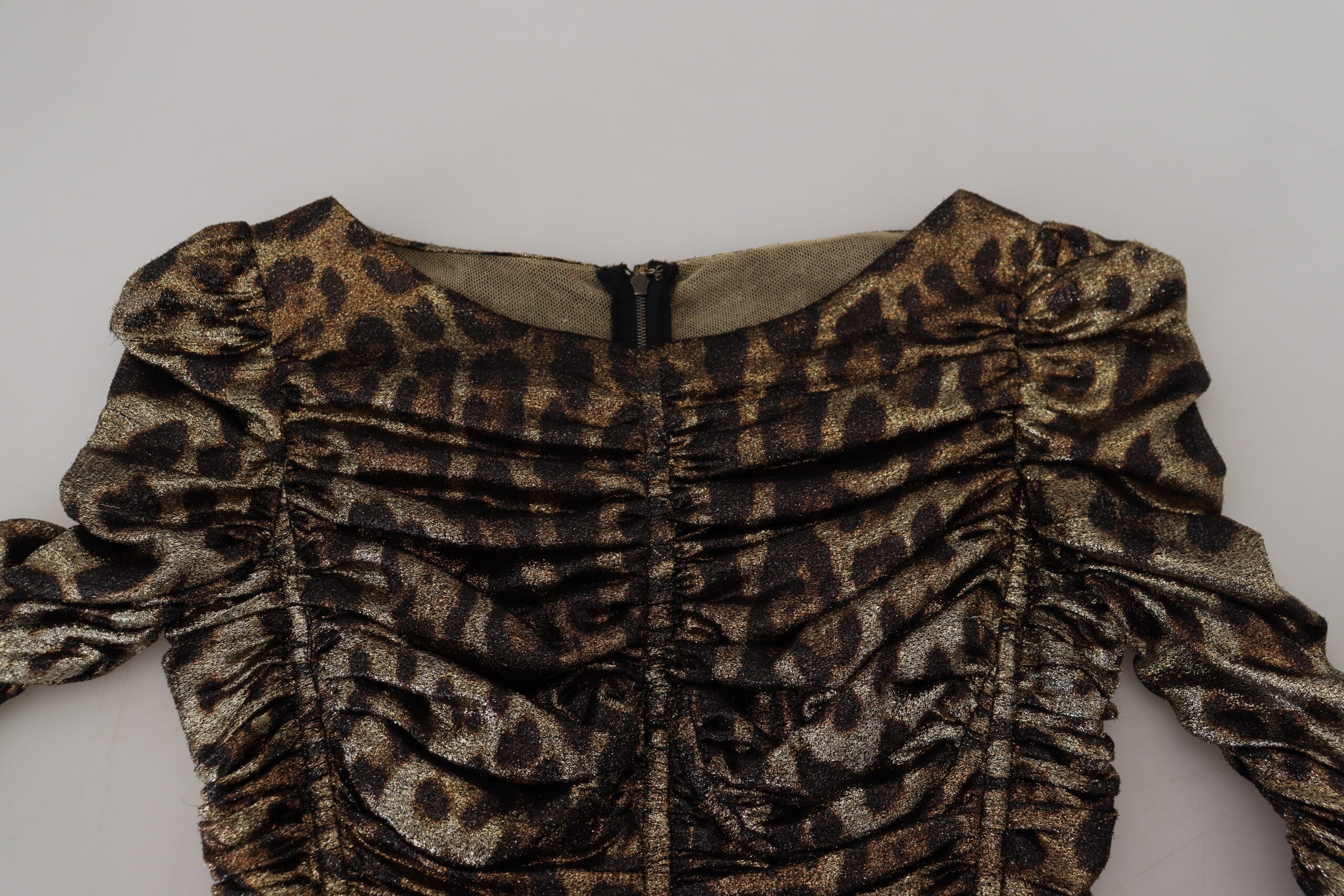 Dolce & Gabbana Multicolor Leopard Bodycon Sheath Midi Women's Dress