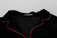 Dolce & Gabbana Dolce & Gabbana Black Button Belted Blazer Viscose Women's Jacket