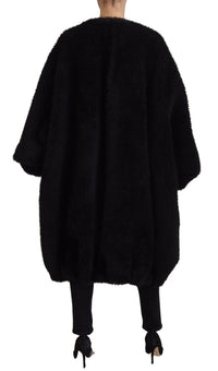 Dolce & Gabbana Dolce & Gabbana Black Cashmere Blend Faux Fur Coat Women's Jacket