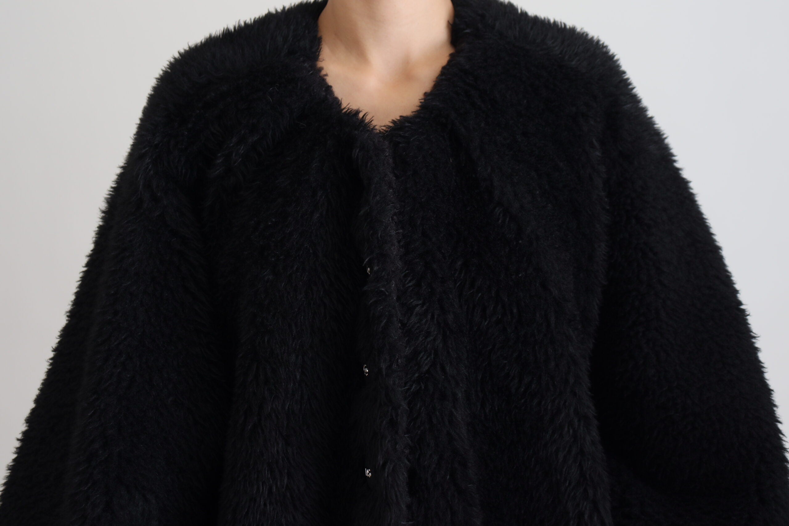 Dolce & Gabbana Dolce & Gabbana Black Cashmere Blend Faux Fur Coat Women's Jacket