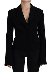 Dolce & Gabbana Dolce & Gabbana Black Button Cardigan Blazer Viscose Women's Jacket