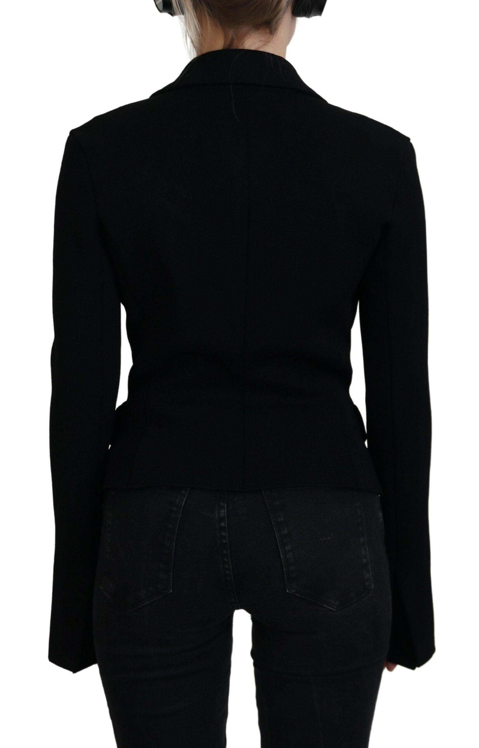 Dolce & Gabbana Dolce & Gabbana Black Button Cardigan Blazer Viscose Women's Jacket