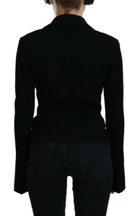 Dolce & Gabbana Dolce & Gabbana Black Button Cardigan Blazer Viscose Women's Jacket