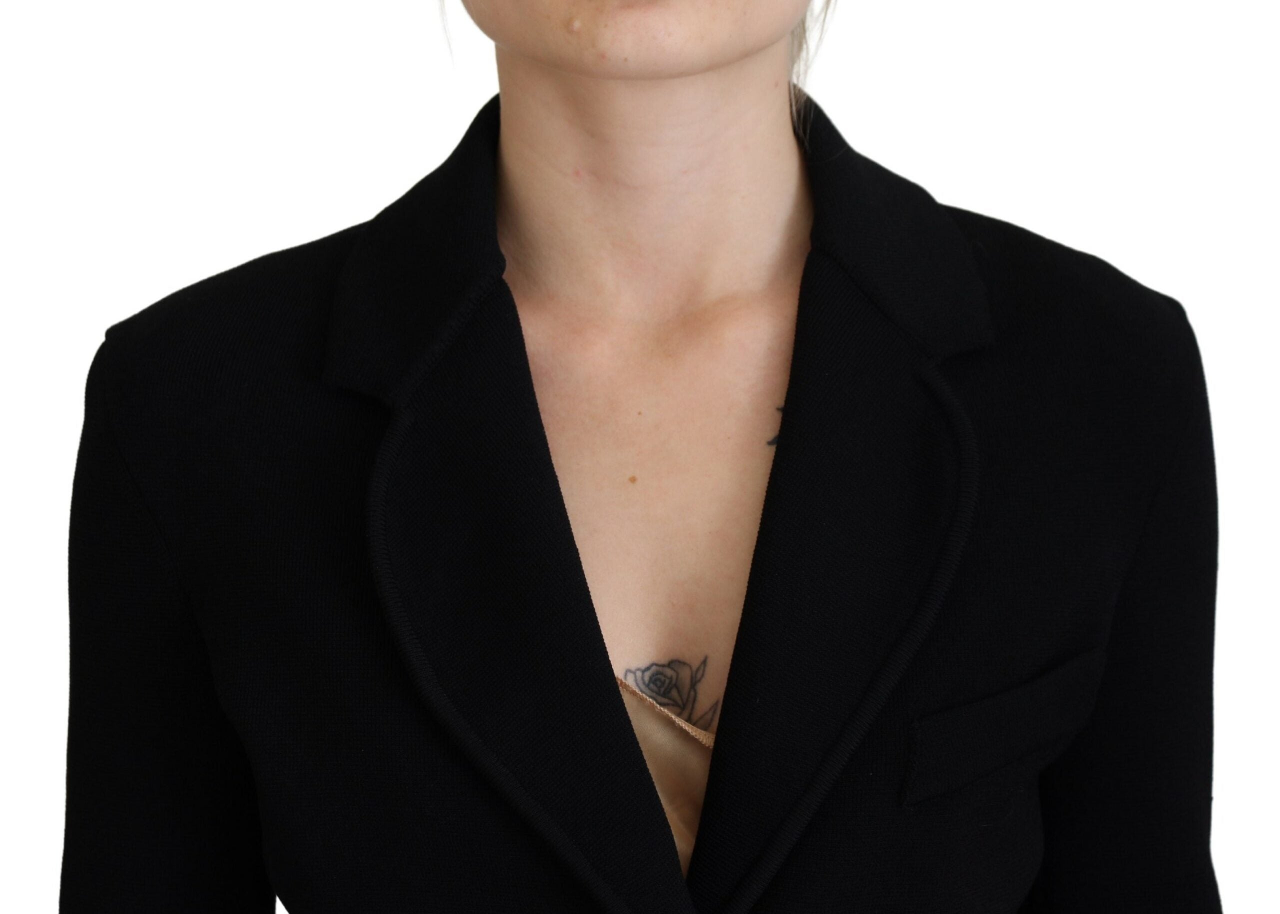 Dolce & Gabbana Dolce & Gabbana Black Button Cardigan Blazer Viscose Women's Jacket
