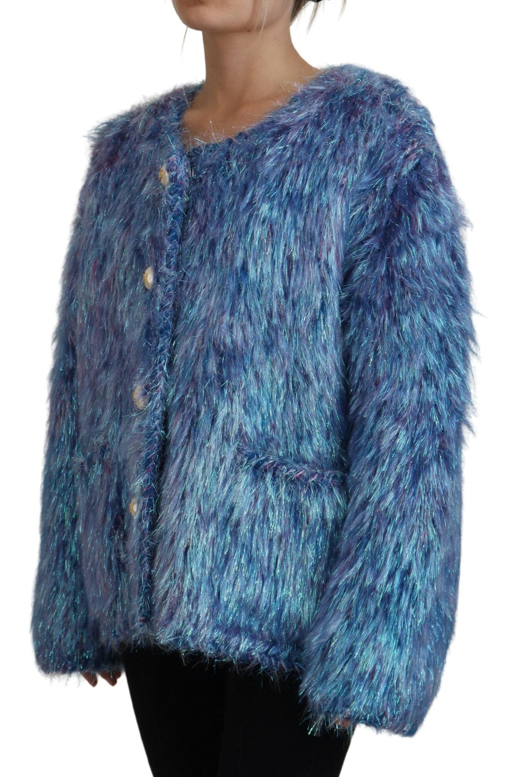 Dolce & Gabbana Dolce & Gabbana Multicolor Polyester Fringes Coat Women's Jacket