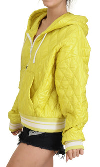 Dolce & Gabbana Dolce & Gabbana Yellow Nylon Quilted Hooded Pullover Women's Jacket
