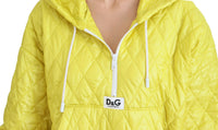 Dolce & Gabbana Dolce & Gabbana Yellow Nylon Quilted Hooded Pullover Women's Jacket