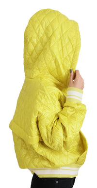 Dolce & Gabbana Dolce & Gabbana Yellow Nylon Quilted Hooded Pullover Women's Jacket