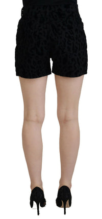 Dolce & Gabbana Black Denim Cotton Stretch Hot Pants Women's Shorts