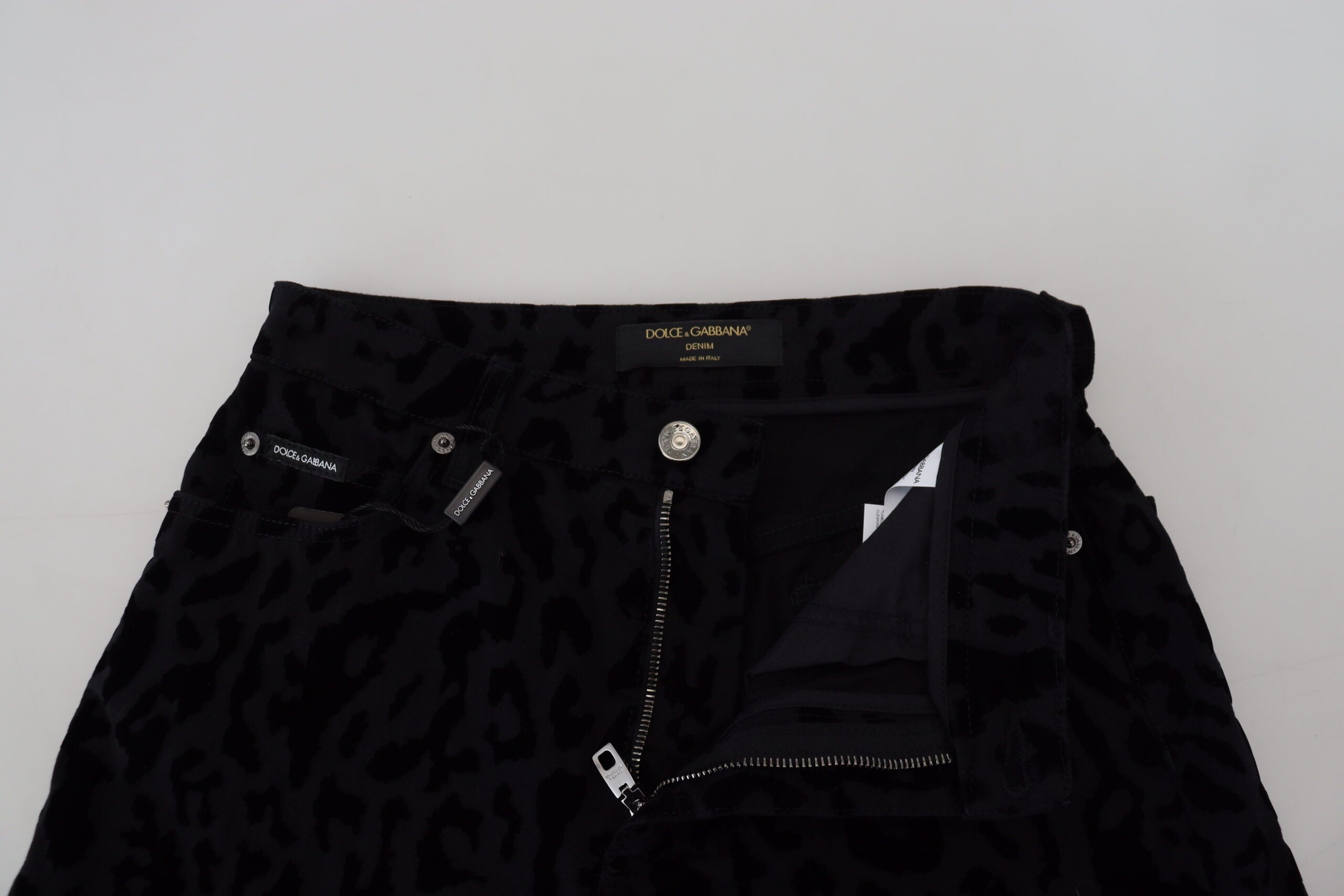 Dolce & Gabbana Black Denim Cotton Stretch Hot Pants Women's Shorts