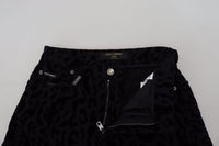 Dolce & Gabbana Black Denim Cotton Stretch Hot Pants Women's Shorts