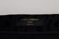 Dolce & Gabbana Black Denim Cotton Stretch Hot Pants Women's Shorts