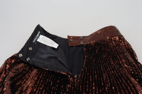 Dolce & Gabbana Bronze Sequined High Waist A-line Maxi Women's Skirt