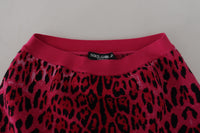 Dolce & Gabbana Pink Leopard High Waist A-line Mini Women's Skirt