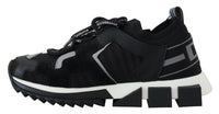 Dolce & Gabbana Black Mesh Sorrento Trekking Sneakers Women's Shoes