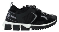 Dolce & Gabbana Black Mesh Sorrento Trekking Sneakers Women's Shoes