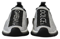 Dolce & Gabbana Dolce & Gabbana Silver Rhinestones Sorrento Sneakers Women's Shoes