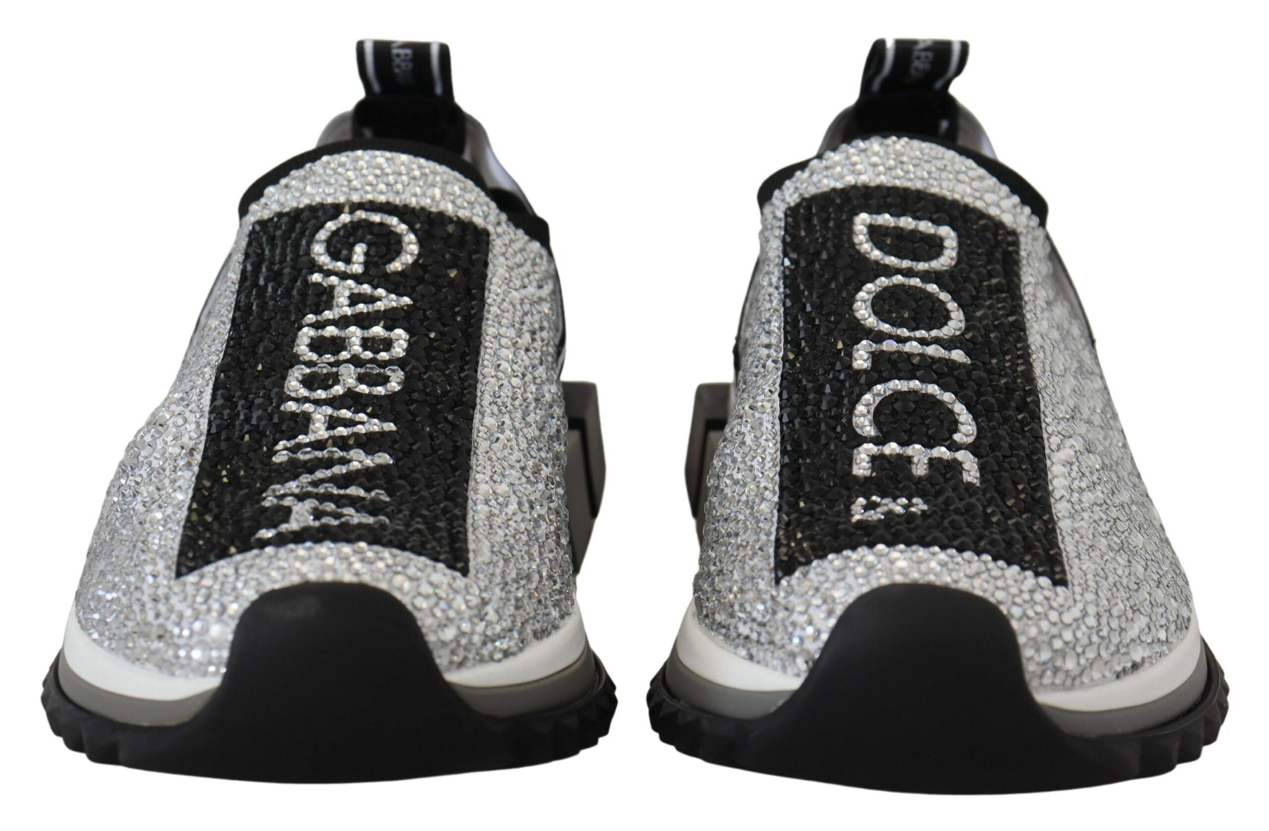 Dolce & Gabbana Dolce & Gabbana Silver Rhinestones Sorrento Sneakers Women's Shoes