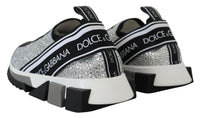 Dolce & Gabbana Dolce & Gabbana Silver Rhinestones Sorrento Sneakers Women's Shoes