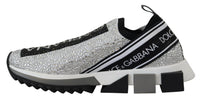 Dolce & Gabbana Dolce & Gabbana Silver Rhinestones Sorrento Sneakers Women's Shoes