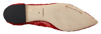 Dolce & Gabbana Dolce & Gabbana Red Taormina Crystals Loafers Flats Women's Shoes