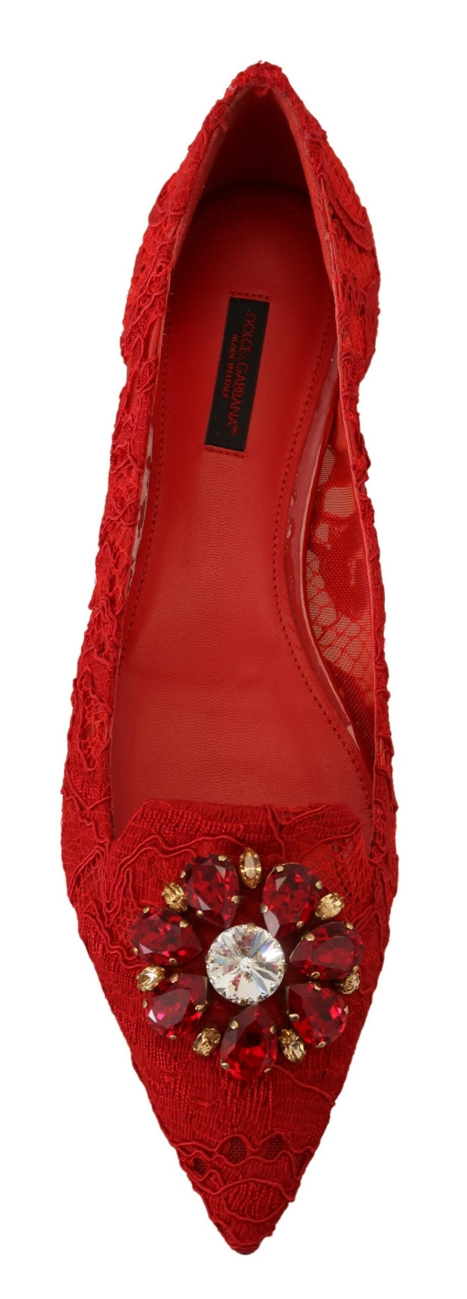Dolce & Gabbana Dolce & Gabbana Red Taormina Crystals Loafers Flats Women's Shoes